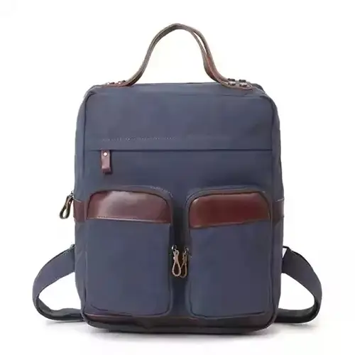 Premium Canvas Backpack with PU Leather Accents for Everyday Use